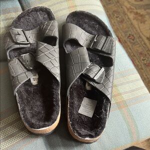 Black Textured Birkenstocks